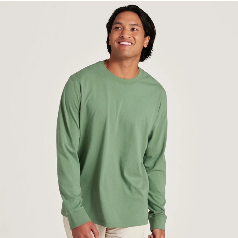 NWT Allbirds Men’s Allgood Organic Cotton Long Sleeve Tee - Hazy Cargo - Small